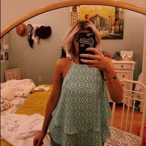 Blue Geometric Strappy Tank🦋